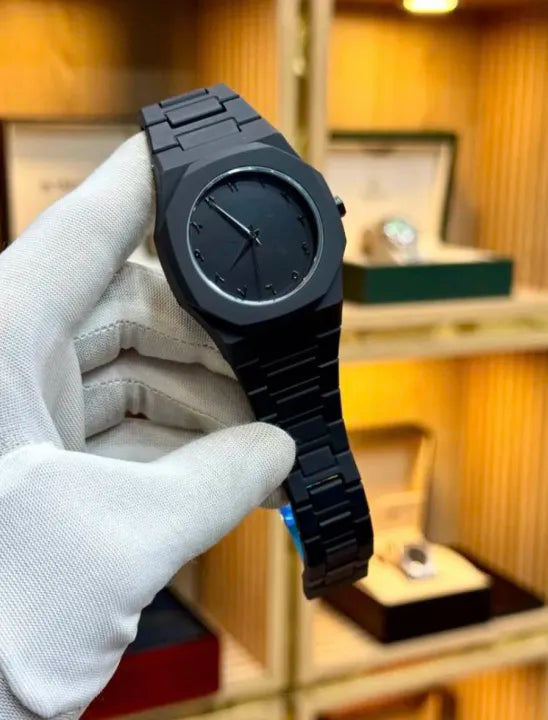Arabic Black Quartz Analog Watch for Men & Women - Premium Limited Edition