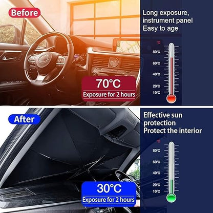 Premium Car Windshield Sunshade Umbrella – Heat & UV Protection [Universal Fit for All Cars]