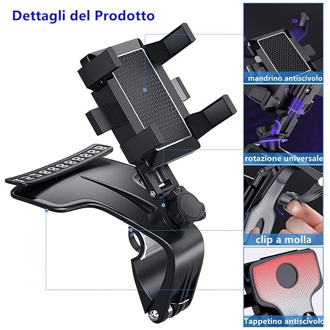 Universal Car Phone Holder Upgraded 360° Rotatable for Dashboard