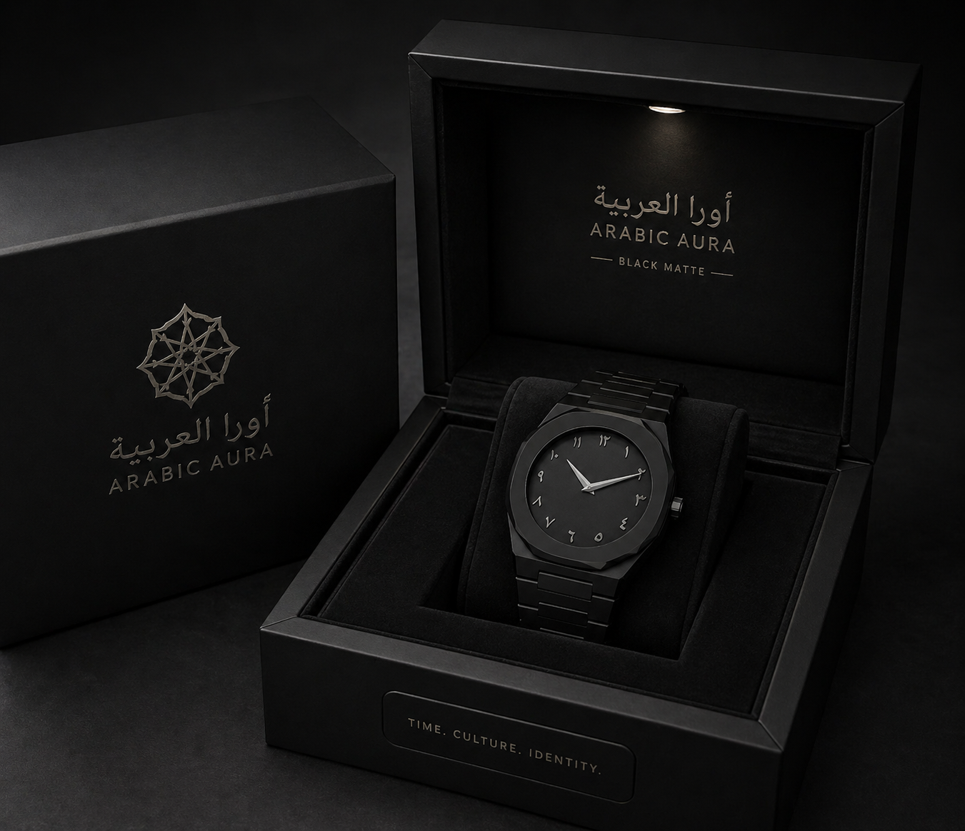 Arabic Black Quartz Analog Watch for Men & Women - Premium Limited Edition