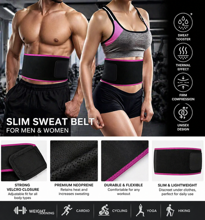 🔥 Premium Sweat Belt for Waist - Enhance Fat Burn & Shape Your Core