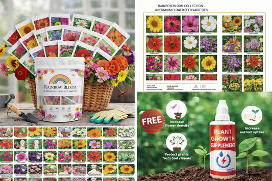 100 Varity-in-1 Flower MEGA-PACK! 🌸 Luxury Home Garden Kit + 🎁 FREE Plant Booster) 🌻