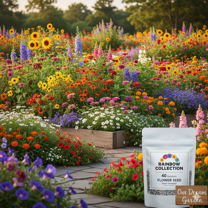 100 Varity-in-1 Flower MEGA-PACK! 🌸 Luxury Home Garden Kit + 🎁 FREE Plant Booster) 🌻