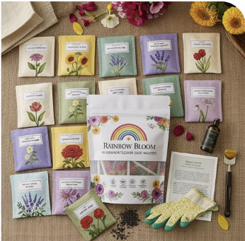 100 Varity-in-1 Flower MEGA-PACK! 🌸 Luxury Home Garden Kit + 🎁 FREE Plant Booster) 🌻