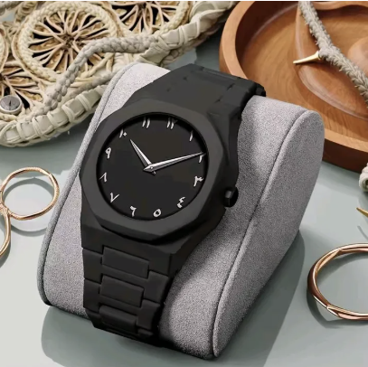 Arabic Black Quartz Analog Watch for Men & Women - Premium Limited Edition