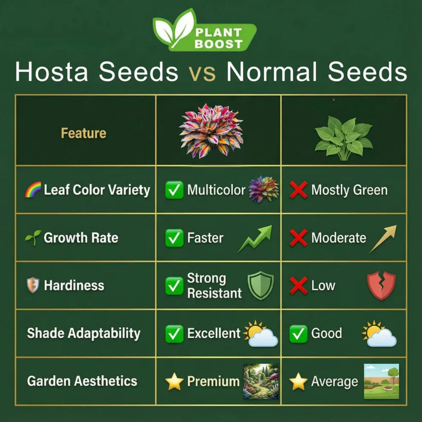 Premium Royal Rare Multicolor Hosta Seed (Pack of 6 colour seeds) + 100 Grams Organic Potmix Free
